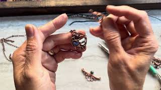 How to Wire wrapped necklace center piece [upl. by Greggory557]