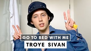 Troye Sivans StayHome Nighttime Skincare Routine  Go To Bed With Me  Harpers BAZAAR [upl. by Etnovaj]