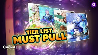 🏆TIER LIST de MUST PULL  TOP 10 MEJORES PERSONAJES de GenshinImpact [upl. by Roux453]