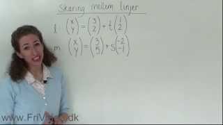 Vektorer  Skæring ml linier ud fra to parameterfremstillinger [upl. by Amoreta148]