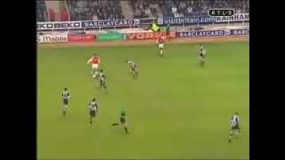 Best Goal Ever  Dennis Bergkamp  Arsenal vs Newcastle  Football Legend [upl. by Nalhsa]