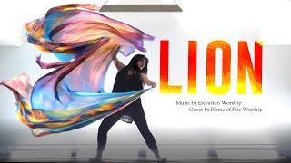 Lion  Music by Elevation  Cover Song Flame Of Fire  Worship Flags Dance Ft Claire CALLED TO FLAG [upl. by Ydnelg643]