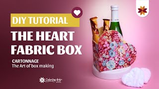 Cartonnage Heart Fabric Box DIY tutorial [upl. by Ysdnyl222]