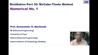 Distillation Part 30 A numerical based on the McCabe Thiele Method [upl. by Alcus]