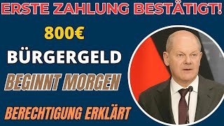 BürgergeldErhöhung 800 Euro erste Auszahlung morgen Wer ist berechtigt [upl. by Hamlen]