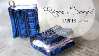 DIY River Songs TARDIS Journal Doctor Who Stop Motion Tutorial Polymer Clay Charm [upl. by Yesrod]