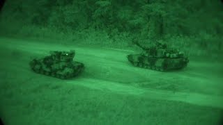 Nighttime M1A2 Abrams Firing Exercise System Upgrade in Action [upl. by Penney743]