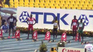 IAAF Worlds 11082013 in Moscow  Justin Gatlin 100 m SemiFinal [upl. by Attem]