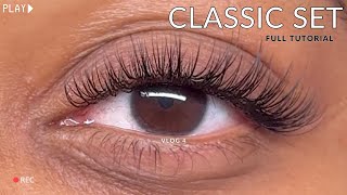 Full Classic Eyelash Extension Tutorial  BEST Techniques for Beginners  VERY DETAILED [upl. by Rosy]