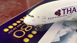 รีวิว  “เจ้าวาฬยักษ์” โมเดลเครื่องบิน การบินไทย Thai Airways รุ่น Airbus A380800 HSTUC 1200 [upl. by Lauzon]