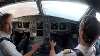 A320 landing on Heraklion LGIR Cockpit view landing rwy 27 [upl. by Dene]