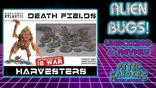 Wargames Atlantic Death Fields Harvesters 2023 Unboxing amp Review  SciFi Alien Insect Miniatures [upl. by Evilo]