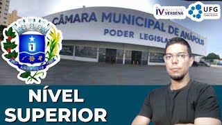 CONCURSO CÂMARA MUNICIPAL DE ANÁPOLIS  GOIÁS 2024  SUPERIOR  GABARITO [upl. by Leivad]