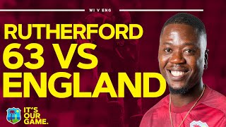 Middle Order Maestro  Sherfane Rutherford Scores 63 vs England  Windies Cricket [upl. by Oidgime]