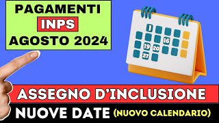 ⚠️DATE PAGAMENTI INPS AGOSTO 2024 le date ufficiali [upl. by Nylrehs]