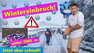 Der erste Schnee kommt Wintereinbruch Unwetterwarnung vor Starkregen bis 200 mm im Süden [upl. by Goldston322]