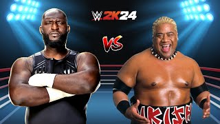 WWE 2K24 Omos VS Rikishi  Extreme Rules Match  WWE Intercontinental Championship [upl. by Morten97]