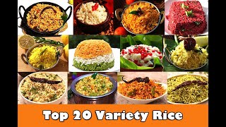 Top 20 Variety Rice in TamilInstant Easy to make Lunch Recipes 20 வகையான கலவை சாதம் [upl. by Aser]