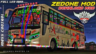 Bussid New Zedone Mod Released  Download Mod  FULL LED MODS  New Bus Mod  Zedone  bussidmods [upl. by Champagne613]