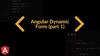 8 Angular Dynamic Form using Reactive Forms  Part 1 [upl. by Nongim]