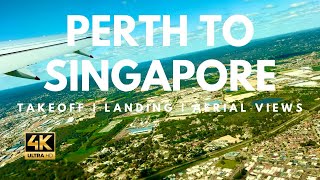 Perth to Singapore  Takeoff  LandingAerial Views perth singapore aerialview travel holiday [upl. by Nnylhsa]