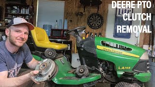 John Deere PTO Clutch Removal and Replacement Video LA145 3 MINUTES [upl. by Bonita129]