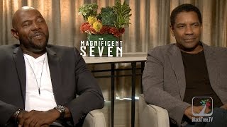 Denzel Washington and Antoine Fuqua The Magnificent 7 Interview TIFF16 [upl. by Niamert330]