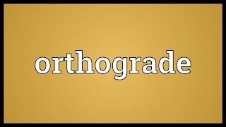 Orthograde Meaning [upl. by Leikeze779]