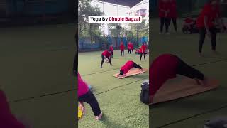 Yoga with football  Football yoga  Yoga by dimple bagzai strecting youtubeshorts fitness [upl. by Briney]