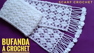 Hermosa Bufanda Tejida a Crochet Paso a PasoHow to Crochet Scarf for WomanChalina a Ganchillo [upl. by Dayle923]