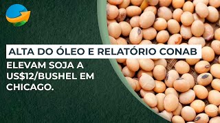 Alta do óleo e relatório da Conab estimulam movimento positivo em Chicago e soja volta a orbitar [upl. by Rufena785]