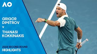 Grigor Dimitrov v Thanasi Kokkinakis Highlights  Australian Open 2024 Second Round [upl. by Urbana]