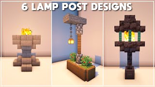 Minecraft 6 Unique Lamp Post  Lantern Designs Tutorial 2020 [upl. by Mosira]