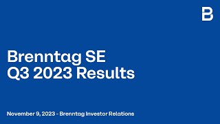 Brenntag SE  Q3 2023 Results Presentation [upl. by Nordine992]