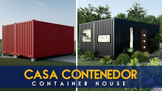 🏡 casa CONTENEDOR  PLANO de CASA pequeña hecha con CONTENEDORES de 20 pies [upl. by Jovita646]