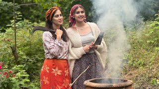 Making a clay oven in the yard and cooking in it [upl. by Cathi]