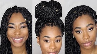 CROCHET BRAIDS How To Install FREETRESS BOX BRAIDS TutorialChimereNicole [upl. by Aniretak]