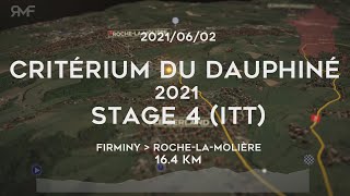 Critérium du Dauphiné 2021  Stage 48  ITT Firminy  RochelaMolière  Route parcours profile [upl. by Eidur452]