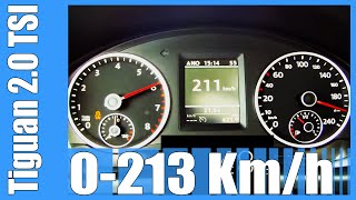 VW Tiguan 20 TSI 0213 kmh Launch Control DSG FAST Acceleration Test Autobahn [upl. by Kanter]