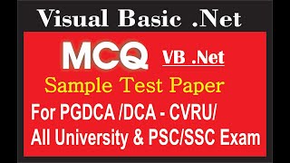 VISUAL BASIC NET MCQ  VB NET MCQ [upl. by Serilda866]