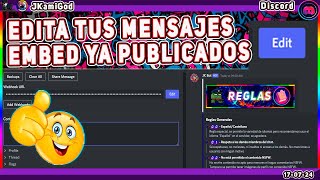 🟣 Como editar mensajes enviados de webhook 💠 Discord 📡 JKamiGod [upl. by Platon331]