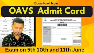 OAVS Admit Card Released [upl. by Tedd]