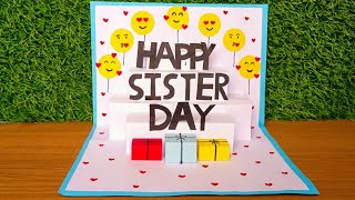 DIY  Sisters Day Card • handmade sisters day card making • how to make sister day card 2024 [upl. by Ninon309]