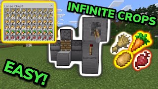 EASIEST 121 AUTOMATIC CROP FARM TUTORIAL in Minecraft Bedrock MCPEXboxPSSwitchPC [upl. by Toscano]