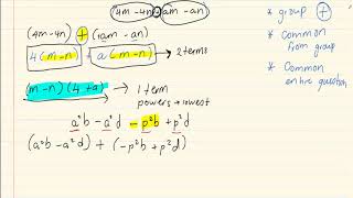 Grade 10  Algebraic Expressions  Factorising using the grouping technique [upl. by Janina480]