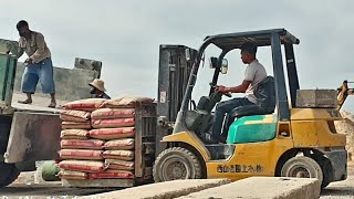 Forklift Cement Truck [upl. by Ahtoelc]