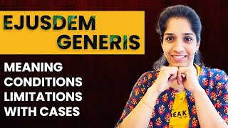 Ejusdem Generis  Meaning Conditions Cases amp Limitations  Interpretation of Statutes  In Hindi [upl. by Arait262]