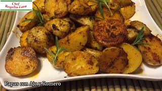 PAPAS AL HORNO CON AJO Y ROMERO DELICIOSA RECETA [upl. by Telfer]