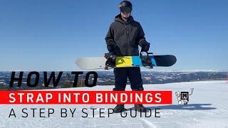 How To Strap Into Your Snowboard Bindings  Easy Tips For Everyone [upl. by Cormac38]