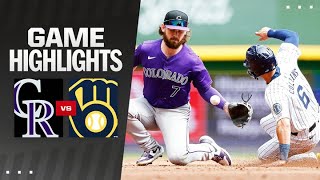 Rockies vs Brewers Game Highlights 9824  MLB Highlights [upl. by Sonahpets]